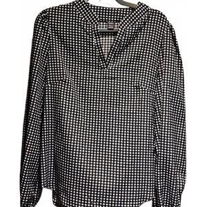 Shein black and white checked blouse Size L